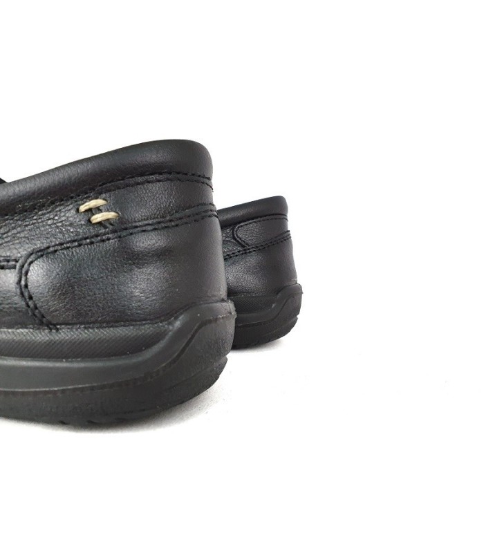 vista trasera mocasín negro Luisetti plantilla extraíble