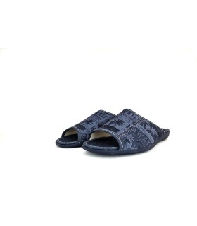 zapatilla piki de hombre modelo Paradise azul fabricada por Gema Garcia para verano