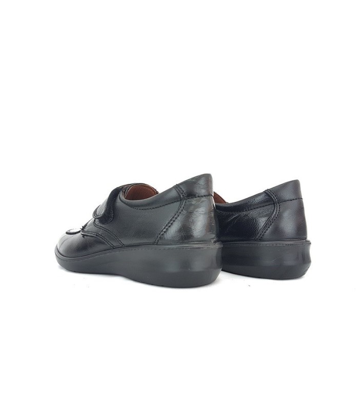 Zapato profesional de mujer de trabajo negro con cierre de velcro de Luisetti