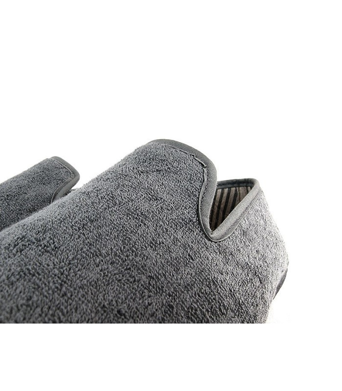 zapatilla de casa para hombre de verano en tela de toalla o tizo de color gris fabricada por Cabrera
