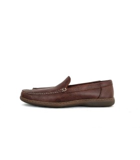 zapato mocasin  de hombre modelo Libano en piel de color marrón fabricado por Notton