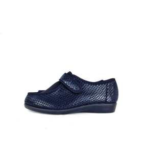Zapatillas alpargata textil licra azul Doctor Cutillas - vista lateral completa
