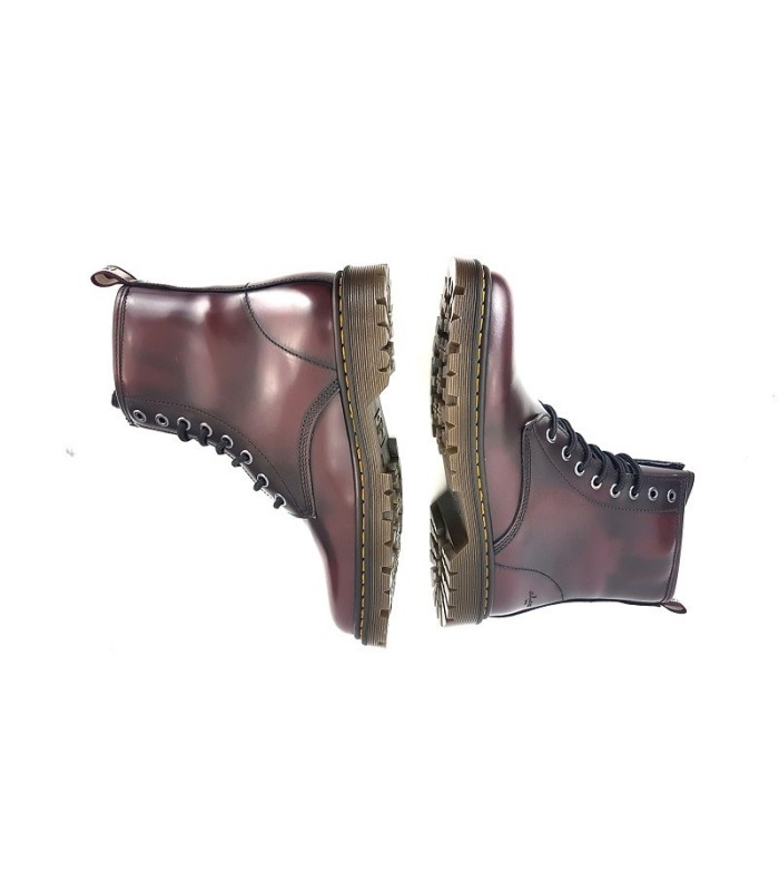 Bota militar de mujer tipo DR Martens en granate