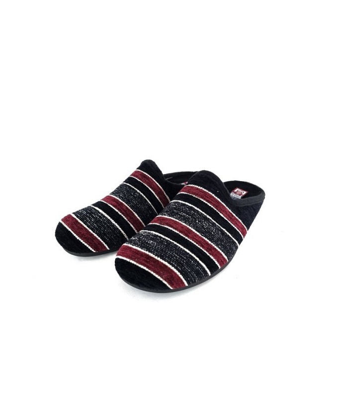 Zapatilla de con rayas para hombre descalza con plantilla extraible para invierno fabricada por gema garcía