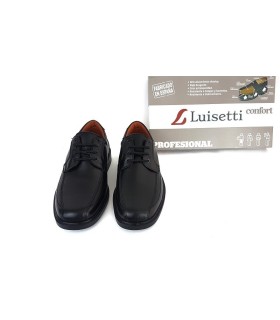 Zapato de hombre para trabajar,para profesionales de la hostelería en negro con cordones de Luisetti