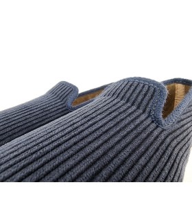 zapatillas de casa para mujer de pana y suela de goma de Pelusin color azu