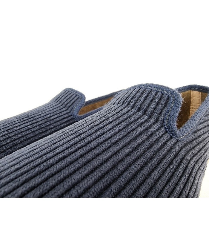 zapatillas de casa para mujer de pana y suela de goma de Pelusin color azu