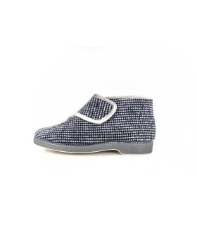 zapatilla de casa para mujer con cierre de velcro del Doctor cutillas de color azul para invierno