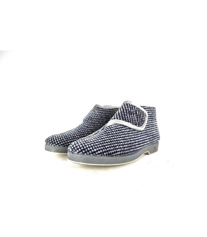 zapatillas de casa para mujer  con cierre de velcro del Doctor cutillas de color azul para invierno