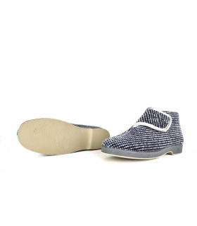 zapatilla de casa para mujer con cierre de velcro del Doctor cutillas de color azul para invierno