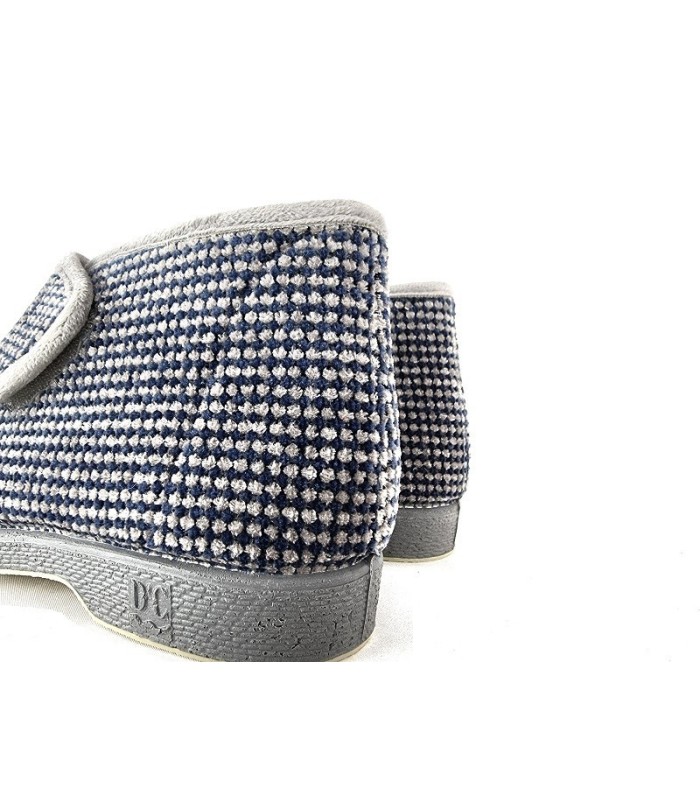zapatilla de casa para mujer rosa con cierre de velcro del Doctor cutillas de color azul para invierno