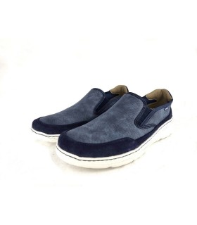 Zapato piel azul elásticos de Baerchi Guym light
