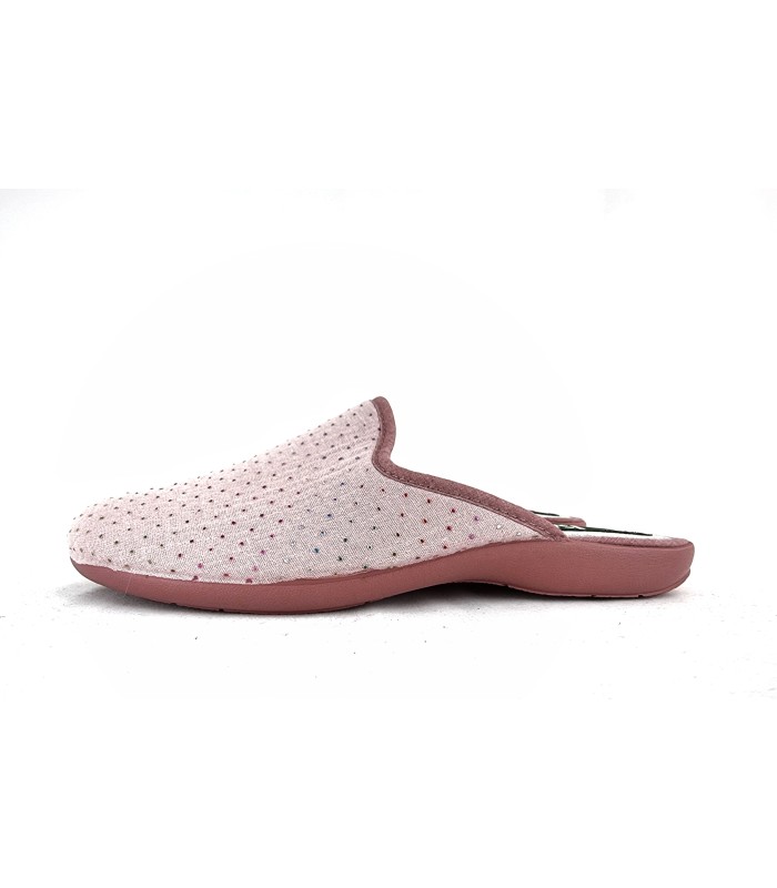 Zapatilla casa mujer descalza puntos rosa de Isasa