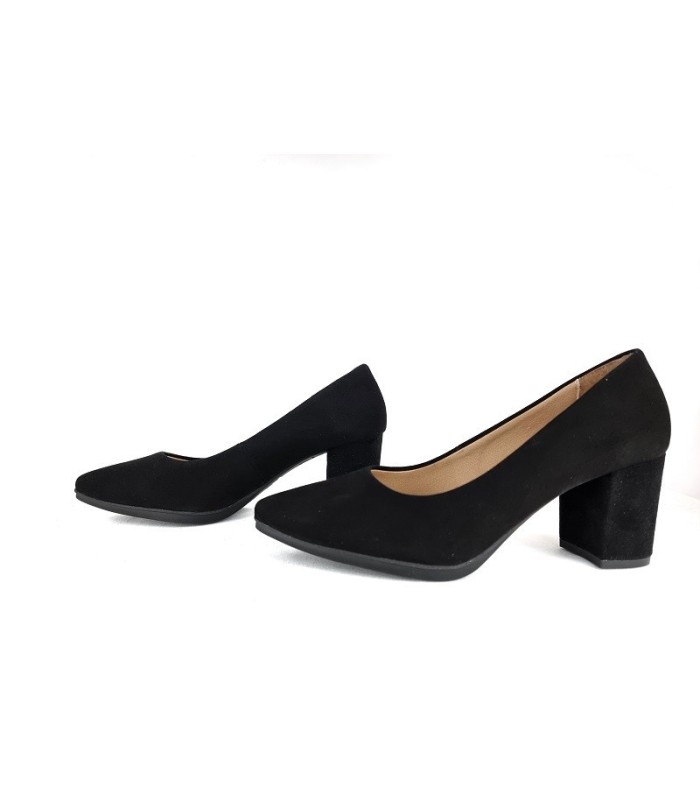 Zapato mujer tacón Urban medio planta de gel de negro