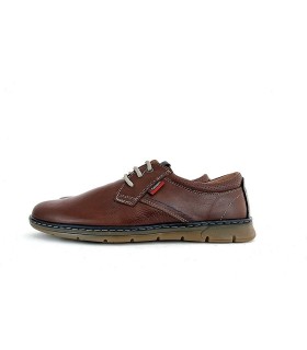 zapato de hombre marrón de cordones con una suela muy ligera fabricado por Luisetti con plantilla extraible.