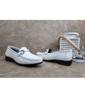 Mocasín mujer piel blanco de Fleximax