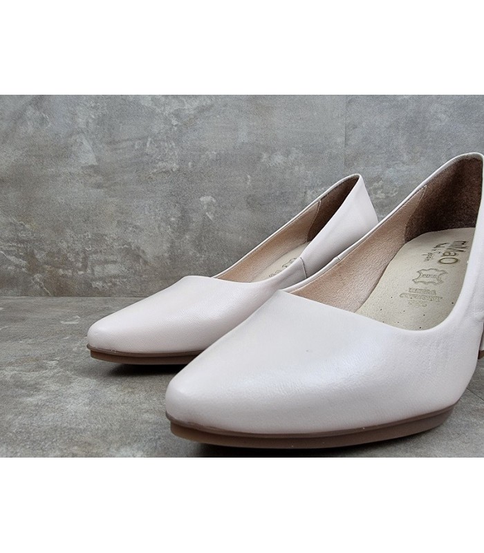 Zapatos salón tacón medio piel maquillaje de Mimao, vista de gota d gel de plantilla