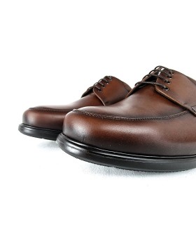 Zapato hombre piel horma ancha cordones de Tolino marron