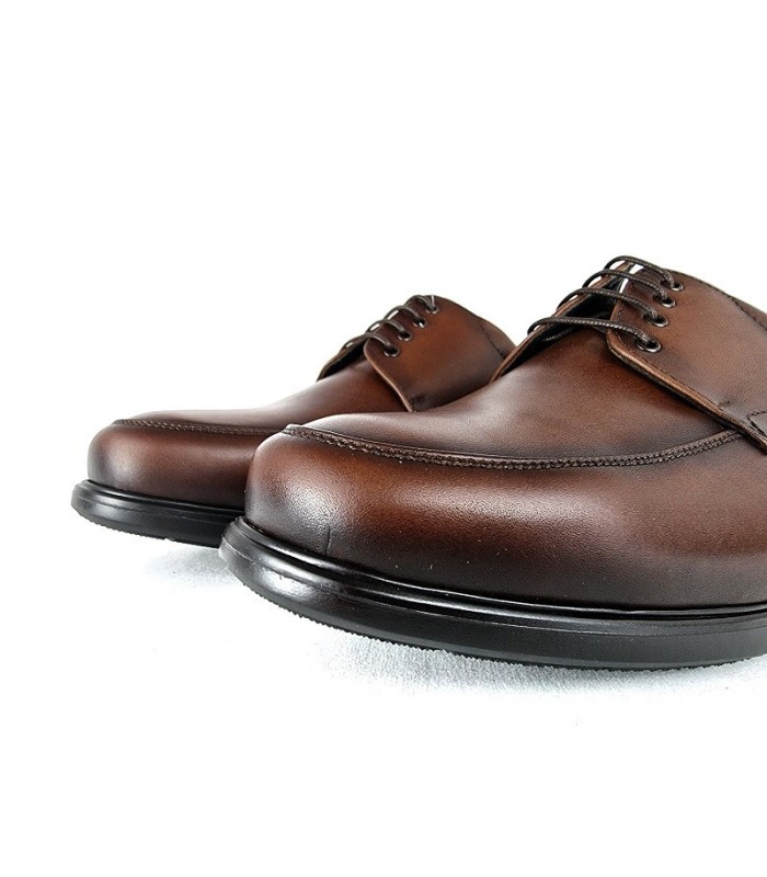 Zapato hombre piel horma ancha cordones de Tolino marron