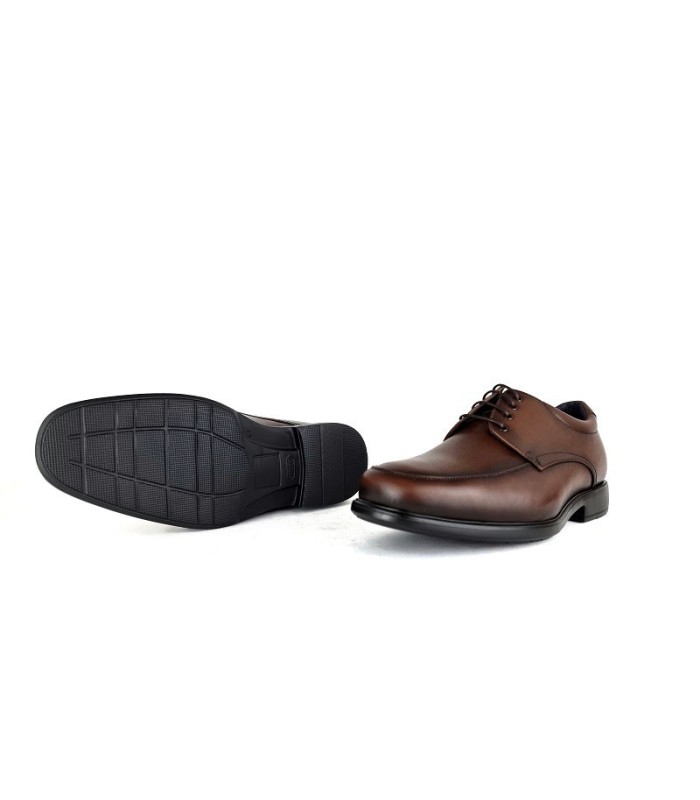 Zapatos hombre piel horma ancha cordones de Tolino marron