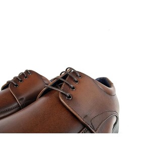 Zapato hombre piel horma ancha cordones de Tolino marron