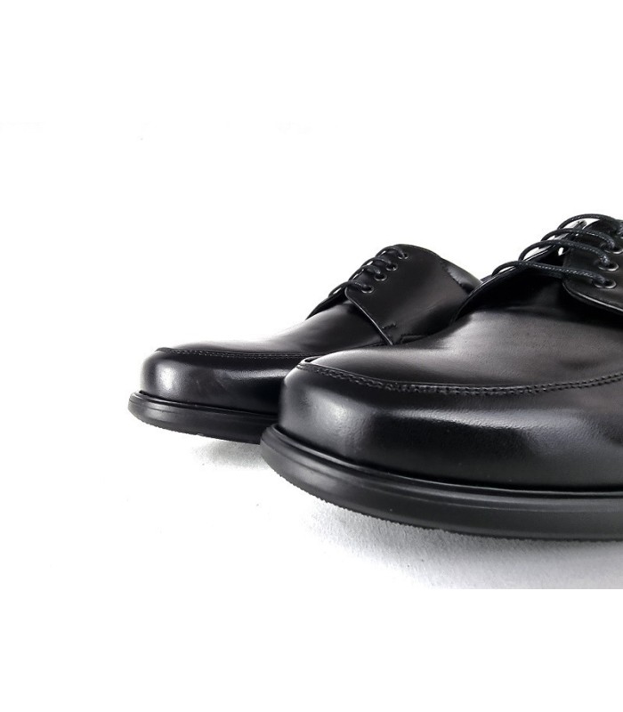 Zapato hombre piel horma ancha cordones de Tolino negro