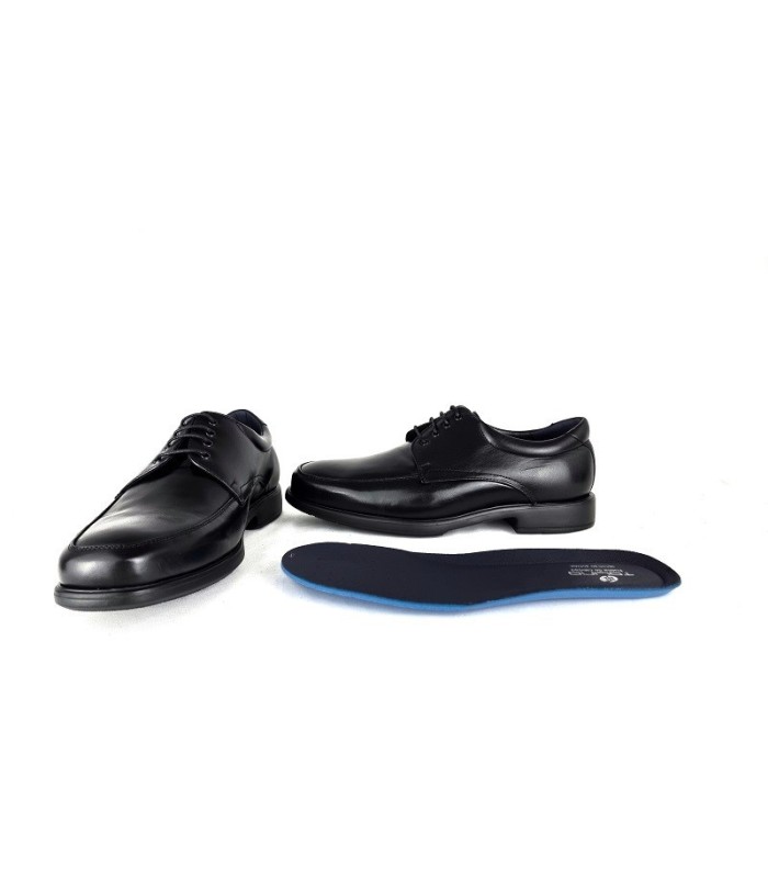 Zapato hombre piel horma ancha cordones de Tolino negro