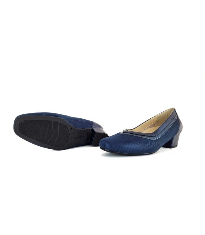 Zapato mujer tacón medio azul del Doctor Cutillas