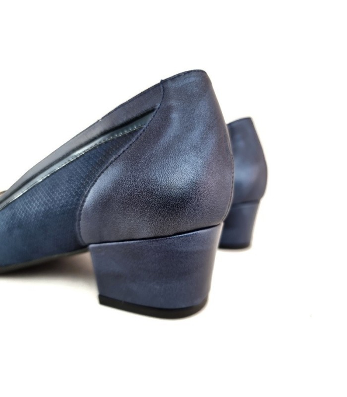 Zapato mujer tacón medio azul del Doctor Cutillas