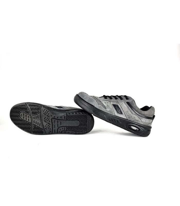 Suela de poliuretano de las zapatillas Classics Ecológico Serraje gris de Paredes. Muestra de la amortiguación y flexibilidad