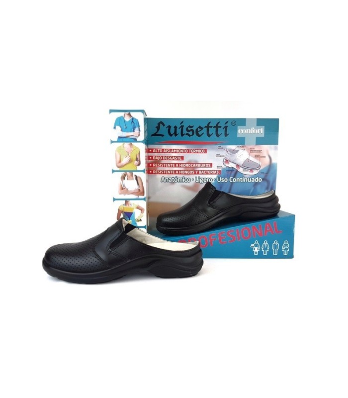 Zuecos sanitario cómodo para profesionales piel negro