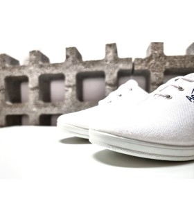 Zapatilla aerobic lona cuña cordones de Chapines balnca