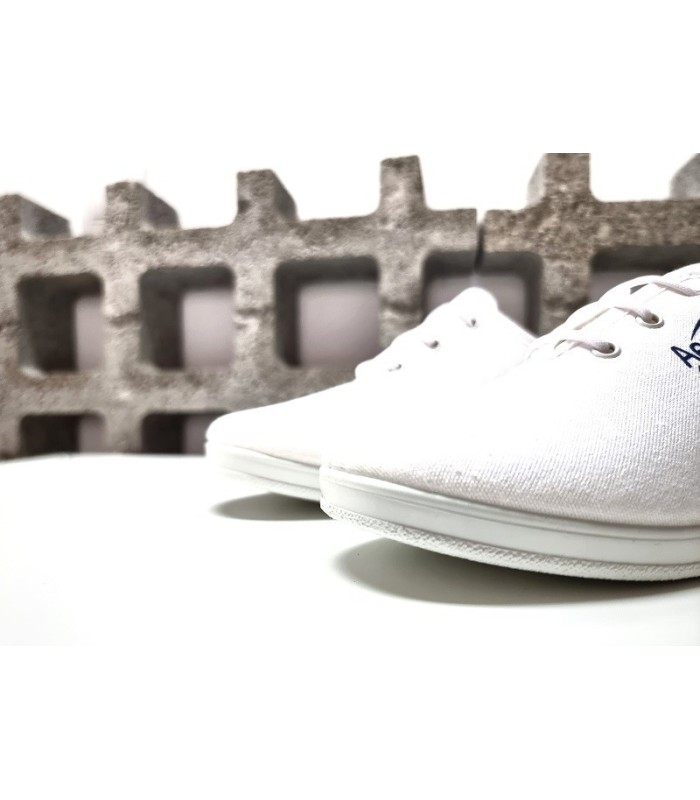 Zapatilla aerobic lona cuña cordones de Chapines balnca