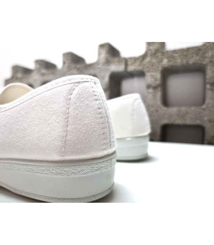 Zapatilla aerobic lona cuña cordones de Chapines balnca