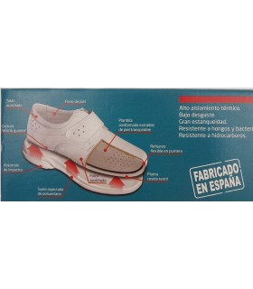 Foto de las caracteriticas del zapato sanitario