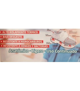 Zapato profesional sanitario de mujer con velcro en piel de Luisetti en color blanco
