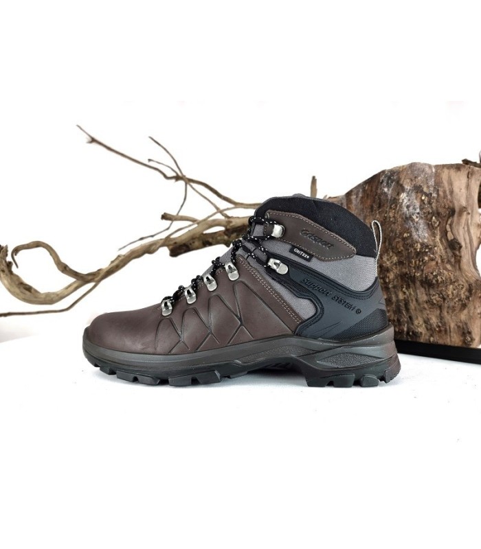 Botas senderismo piel engrasada marrón de Grisport de hombre con membrana Gritex