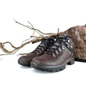 Bota senderismo piel engrasada marrón de Grisport de hombre con membrana Gritex