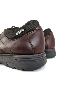 Zapato piel marrón con cordones de Himalaya para hombre, vsita trasera