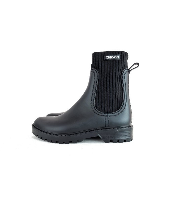 Botín de agua katiuska RAIN calcetín negro de Chika10