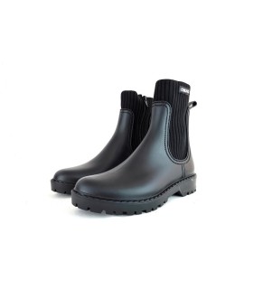 Botín de agua katiuska RAIN calcetín negro de Chika10