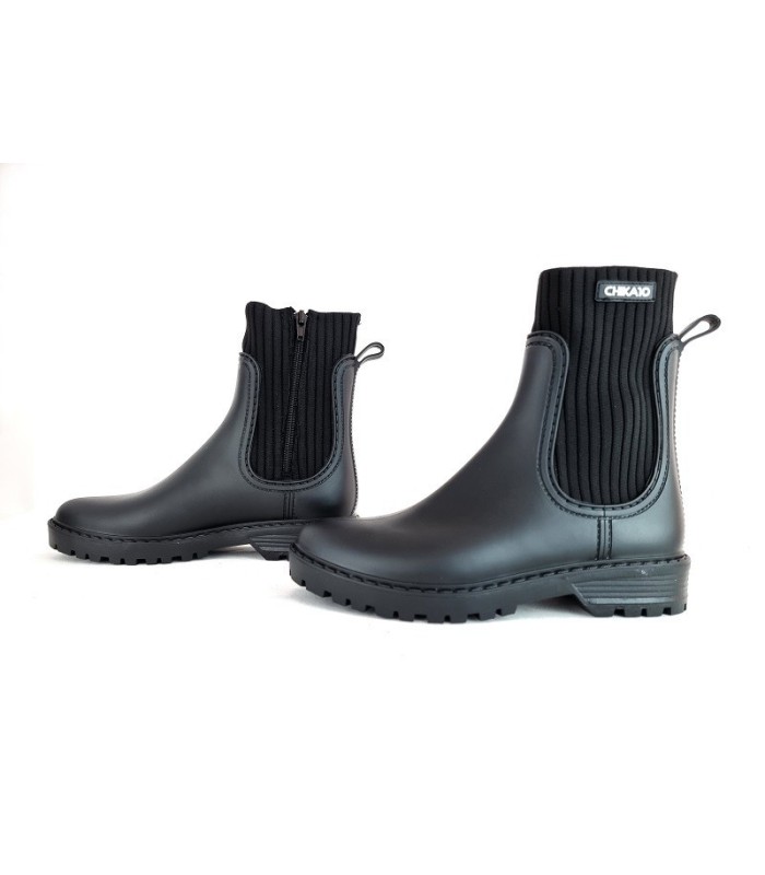Botínes de agua katiuska RAIN calcetín negro de Chika10