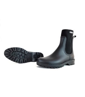 Botín de agua katiuska RAIN calcetín negro de Chika10