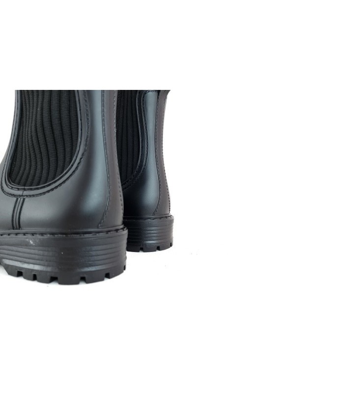 Botín de agua katiuska RAIN calcetín negro de Chika10