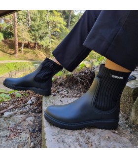 Botínes de agua katiuska RAIN calcetín negro de Chika10