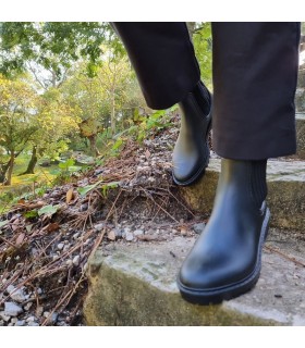 Botín de agua katiuska RAIN calcetín negro de Chika10
