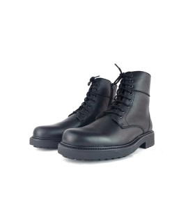 Botas piel negra estilo militar  hombre forro pelo de Nifty