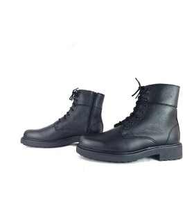 Botas piel negra estilo militar  hombre forro pelo de Nifty