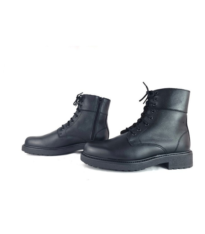 Botas piel negra estilo militar  hombre forro pelo de Nifty