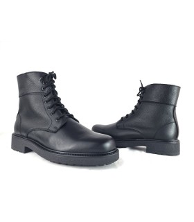 Botas piel negra estilo militar  hombre forro pelo de Nifty
